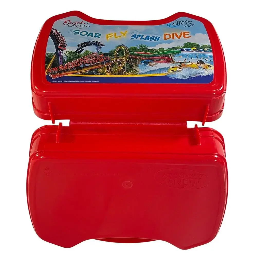 Busch Gardens Water Country USA Red Souvenir Lunch Box